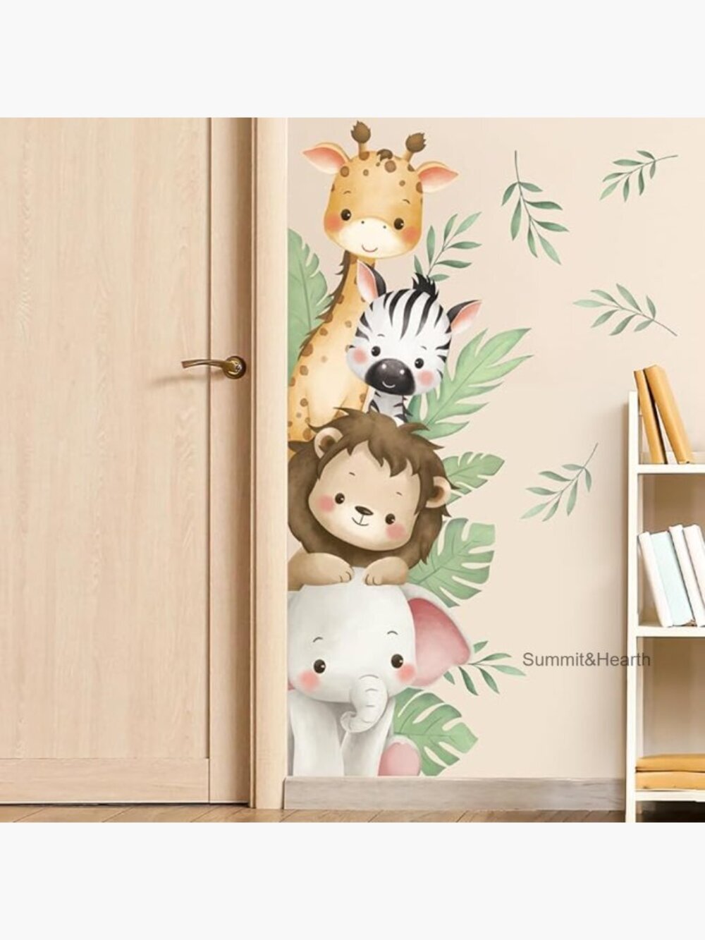 Safari Animal Wall Sticker Peel and Stick Vinyl Decal Kids Bedroom Nursery